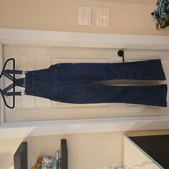 H&M Coachella Collection Slim Stretch Flare Leg Denim Jumsuit Overalls Size 6 - Picture 12 of 13